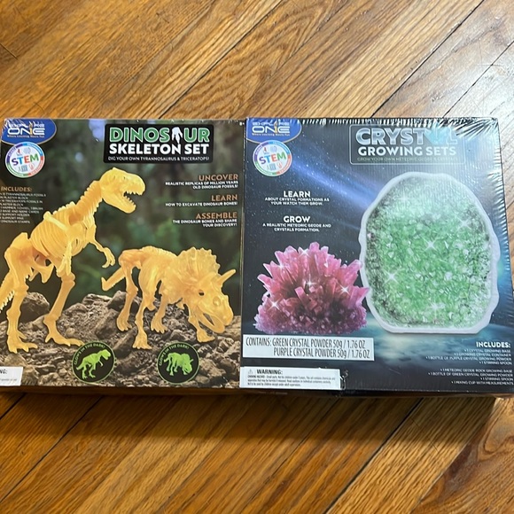 Dinosaur skeleton and crystal growing set - Picture 1 of 4